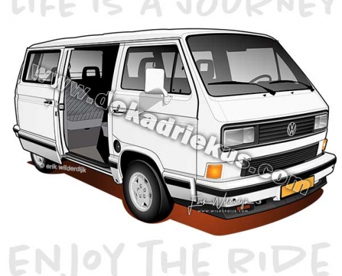 De VW T3 multivan White Star met onder meer de luxe grijs gestreepte bekleding