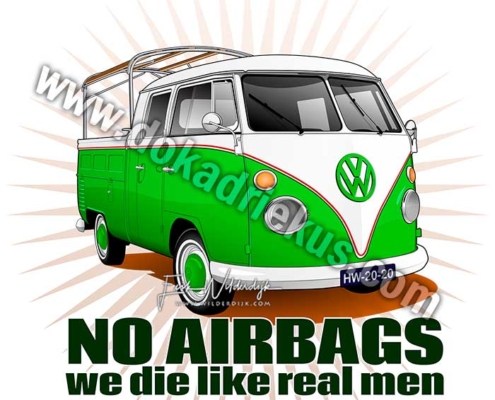 Groen met wit VW T1 sppijlbusje