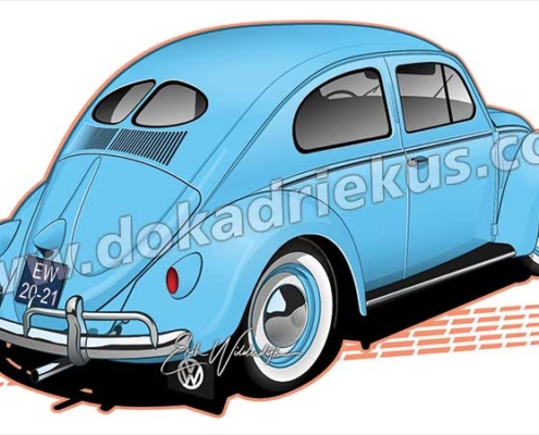 Blauwe VW bril kever